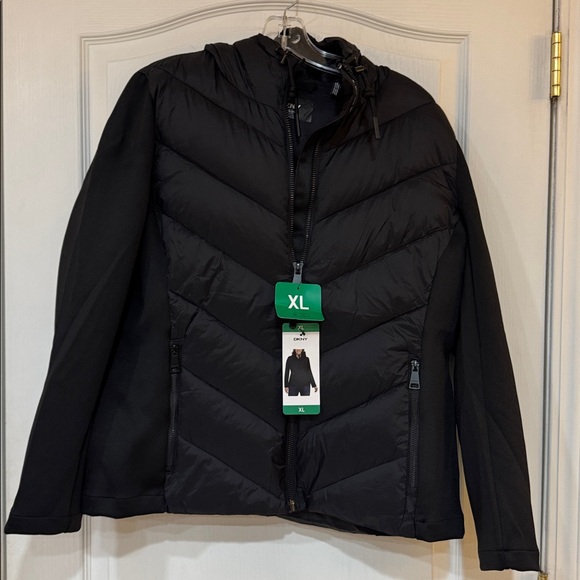 DKNY Women's Mixed Media Coat - Jacket NWT XL - Picture 10 of 15